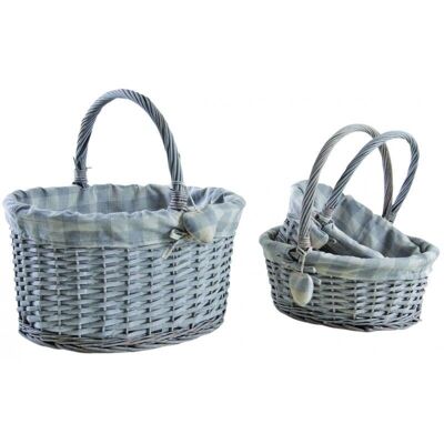 Gray split wicker baskets-PMA510SC