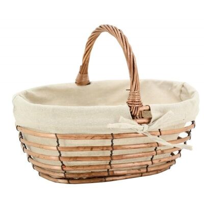 Openwork wicker and jute basket-PMA5160J