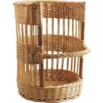 Stained wicker bread stand-PPA1262