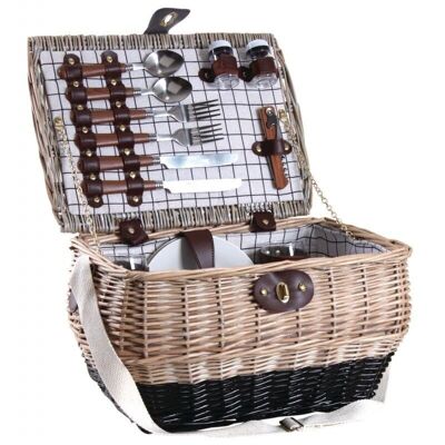 Wicker picnic basket 2 place settings-PPI1210C