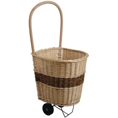 White wicker log trolley-PRO1990