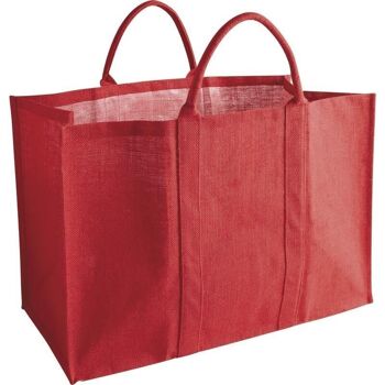 Sac à bûches en jute rouge-SBU1050 1