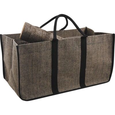 Sac à bûches en jute plastifié-SBU1080