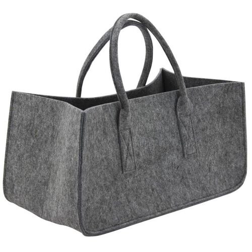 Sac à bûches gris en feutrine-SBU1220