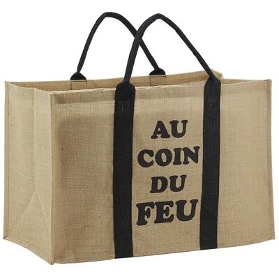 Sac à bûches en jute plastifié-SBU1350