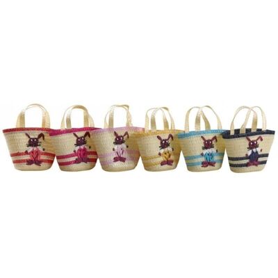 Tote bag in synthetic straw for children.-SEN1310