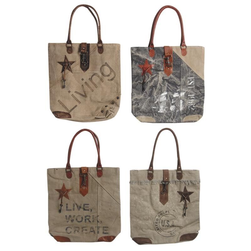 Borsa vintage in cotone riciclato-SFA2460C