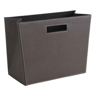 Rectangular magazine rack in taupe polyurethane-SFA2490