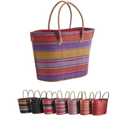 Multicolor striped raffia bag-SFA2570