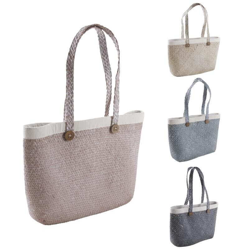 Borsa in giunco patinato con bottoni-SFA2760