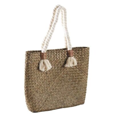 Natural rush and rope handbag-SFA2790