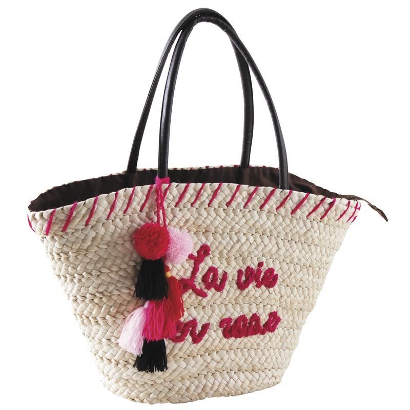 Borsa di mais con pompon La Vie en Rose-SFA2880C