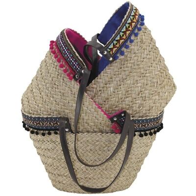 Borsa in giunco naturale e cotone-SFA2900C