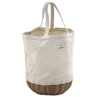 Round wicker and textile bag-SFA2940C