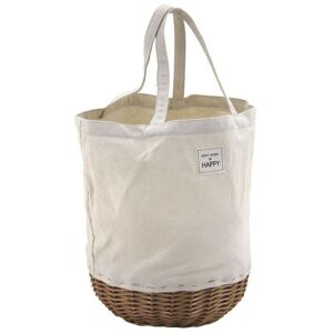 Sac rond en osier et textile-SFA2940C