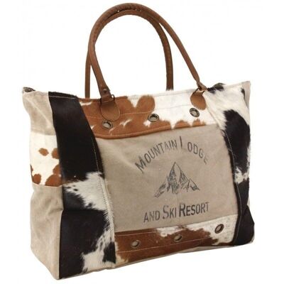 Tasche aus Rindsleder und Baumwolle Mountain-SFA3390C