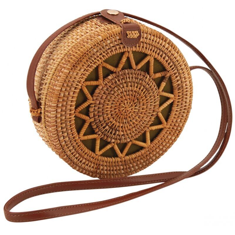Borsa in piquet rattan Soleil-SFA3480C