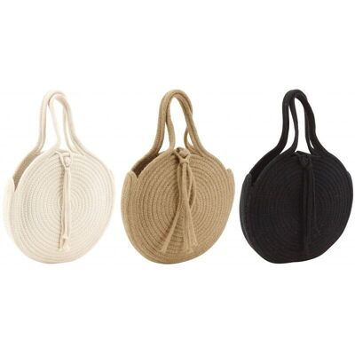 Round bag in cotton rope and jute-SFA3620