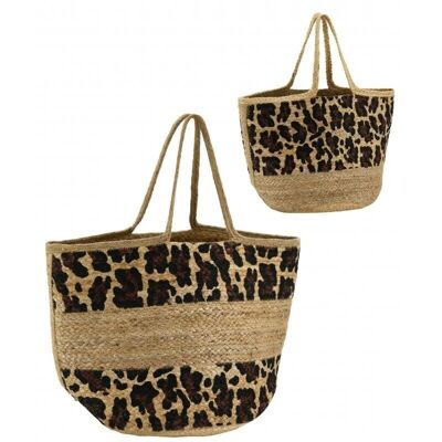 Natural and dyed jute bag Leopard-SFA3660