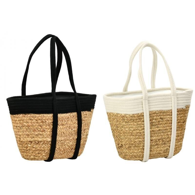 Borsa in giunco naturale e tinto-SFA3730