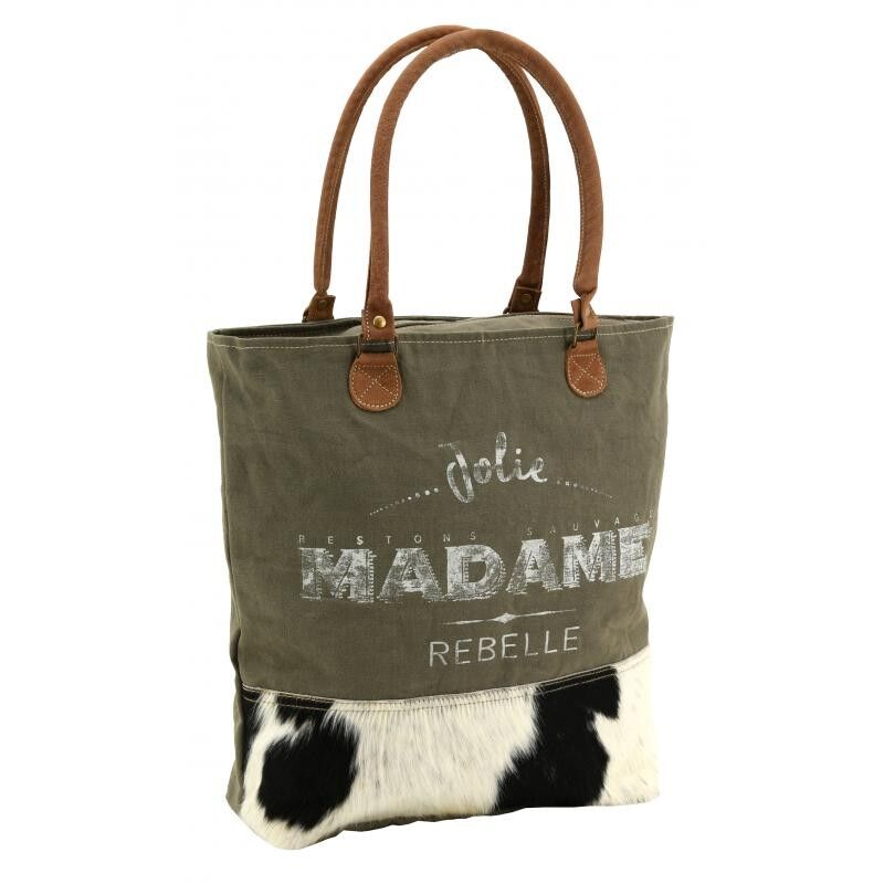 Cotton and cowhide bag Madame-SFA3770C