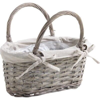 Gray split wicker basket-SFL1220JP