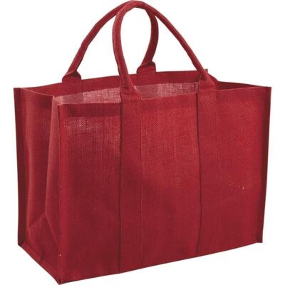 Borsa in juta laminata rossa-SMA3640