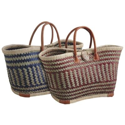 Cane and raffia market bag-SMA3790