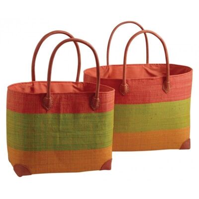 Dreifarbige Taschen in Palme und Rabane-SMA390SC