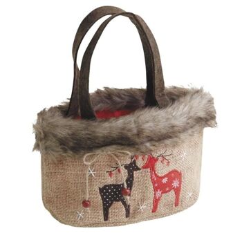 Petit sac de Noël en jute-SNO1040