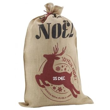 Sac à cadeaux de Noël en jute-SNO1070 1