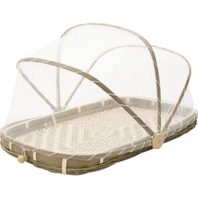 Bamboo tray with bell-TCL1251
