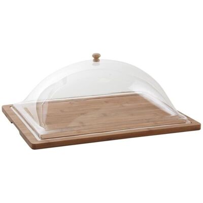 Rectangular bamboo tray with bell-TCL1390