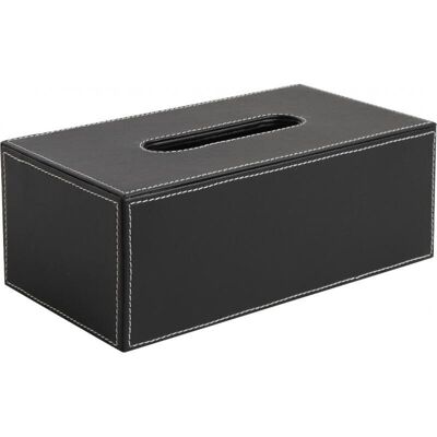 Caja de pañuelos de poliuretano negro-TDI1520