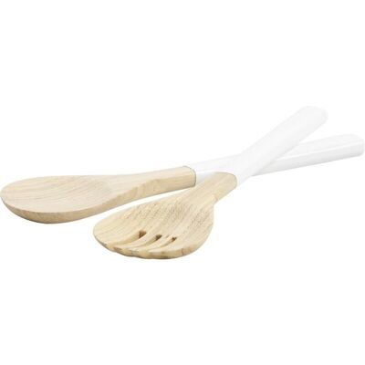 Pair of white bamboo cutlery-TDI166S