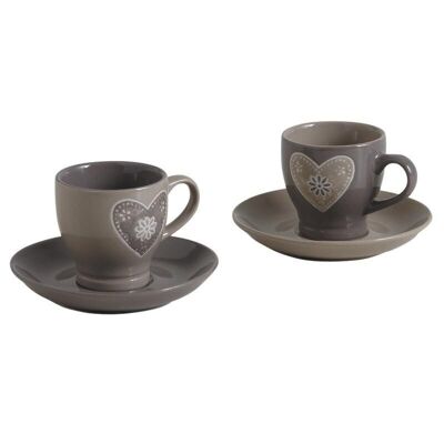 Stoneware cup with saucer-TDI1910V