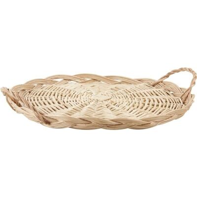 White Wicker Cheese Tray-TPF1202