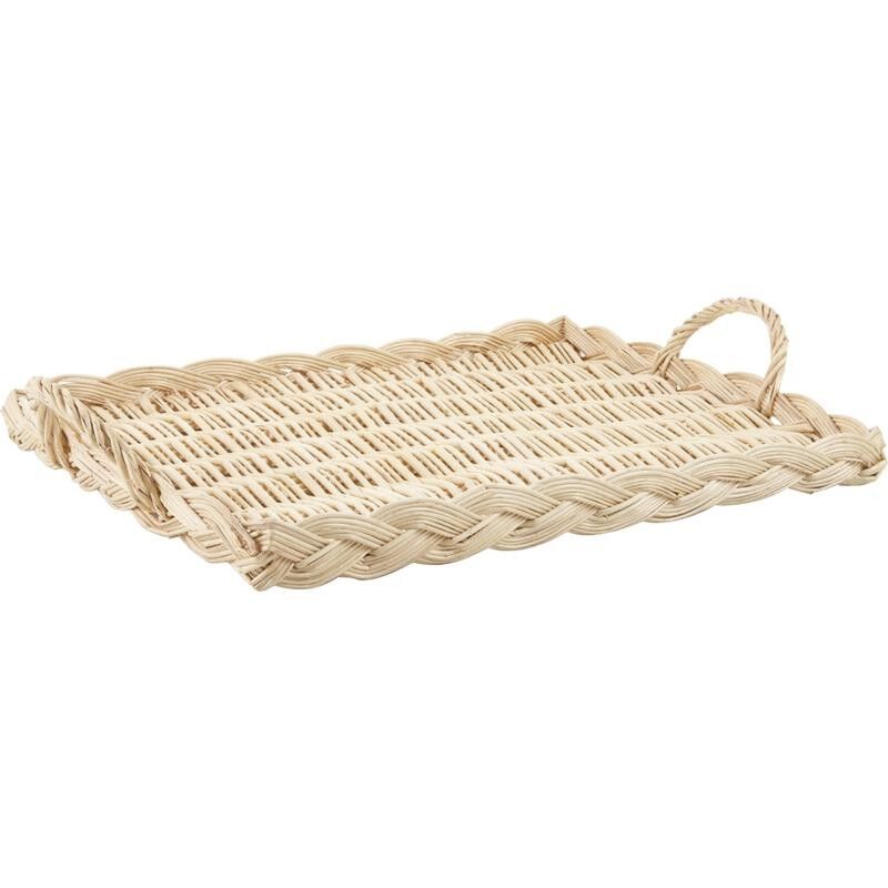 Vassoio per formaggi in vimini bianco-TPF1312