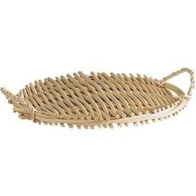 White Wicker Cheese Tray-TPF1420