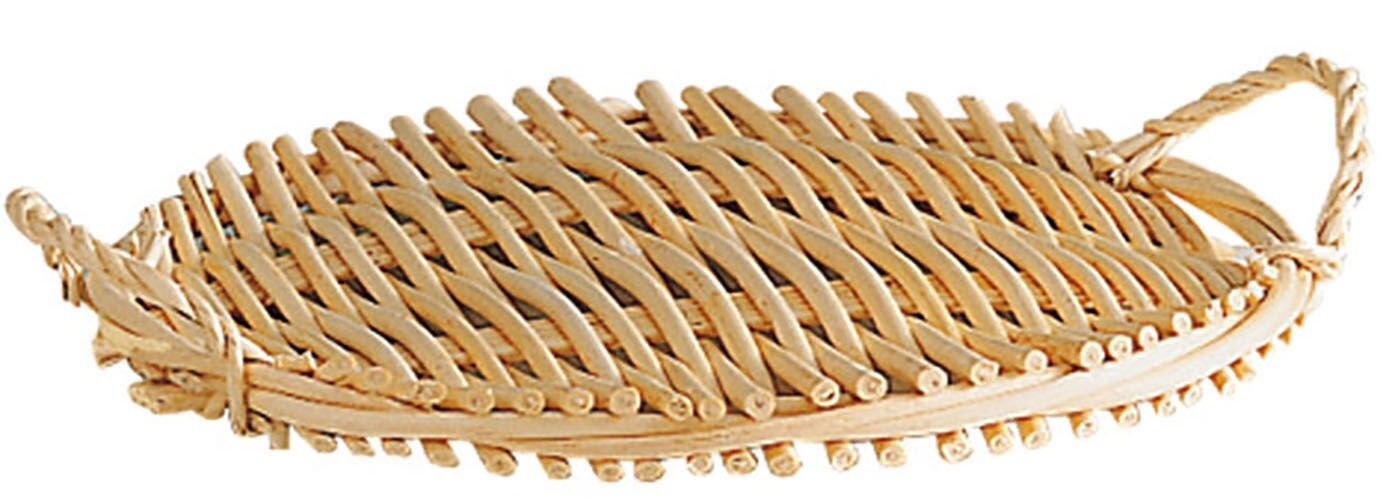 Vassoio per formaggi in vimini bianco-TPF1420