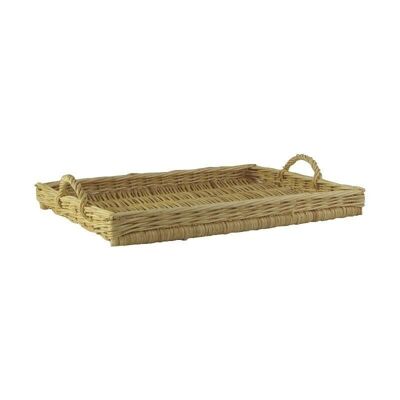 White wicker tray-TPL1740