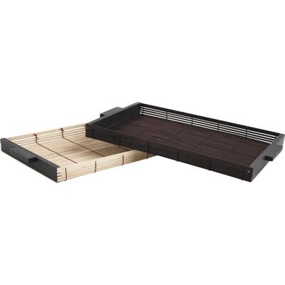 Tray in bamboo and stained wood-TPL2350