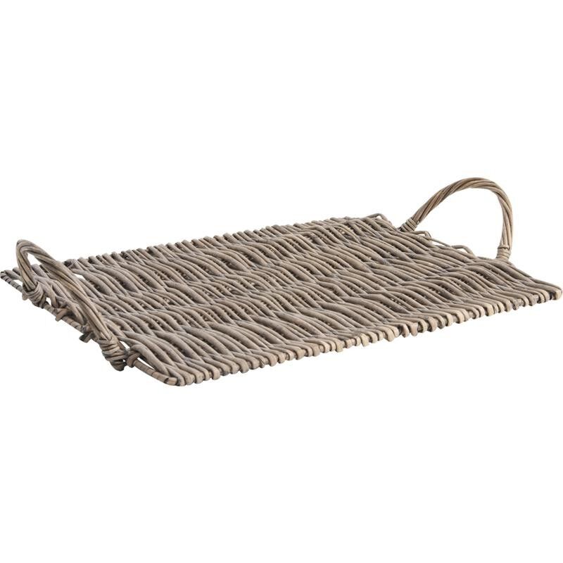Gray Wicker Cheese Tray-TPL2550