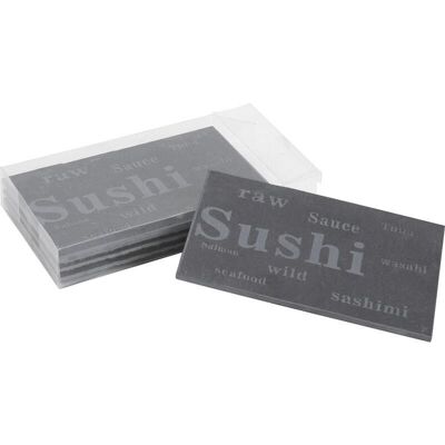 Juego de 4 bandejas de pizarra para sushi-TPL258S