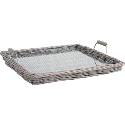 Wicker and glass cheese tray-TPL2680V