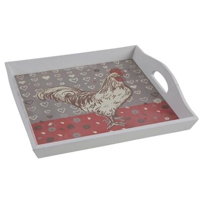 Lacquered wood tray Coq-TPL2930