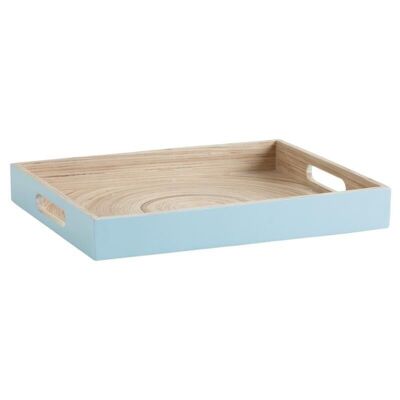 Sky blue lacquered bamboo tray-TPL2970