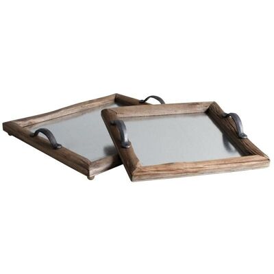 Wood and zinc trays-TPL303S