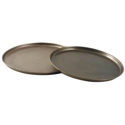 Round antique gold metal trays-TPL311S