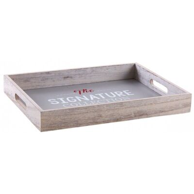 Gray wooden tray - The signature collection --TPL3330